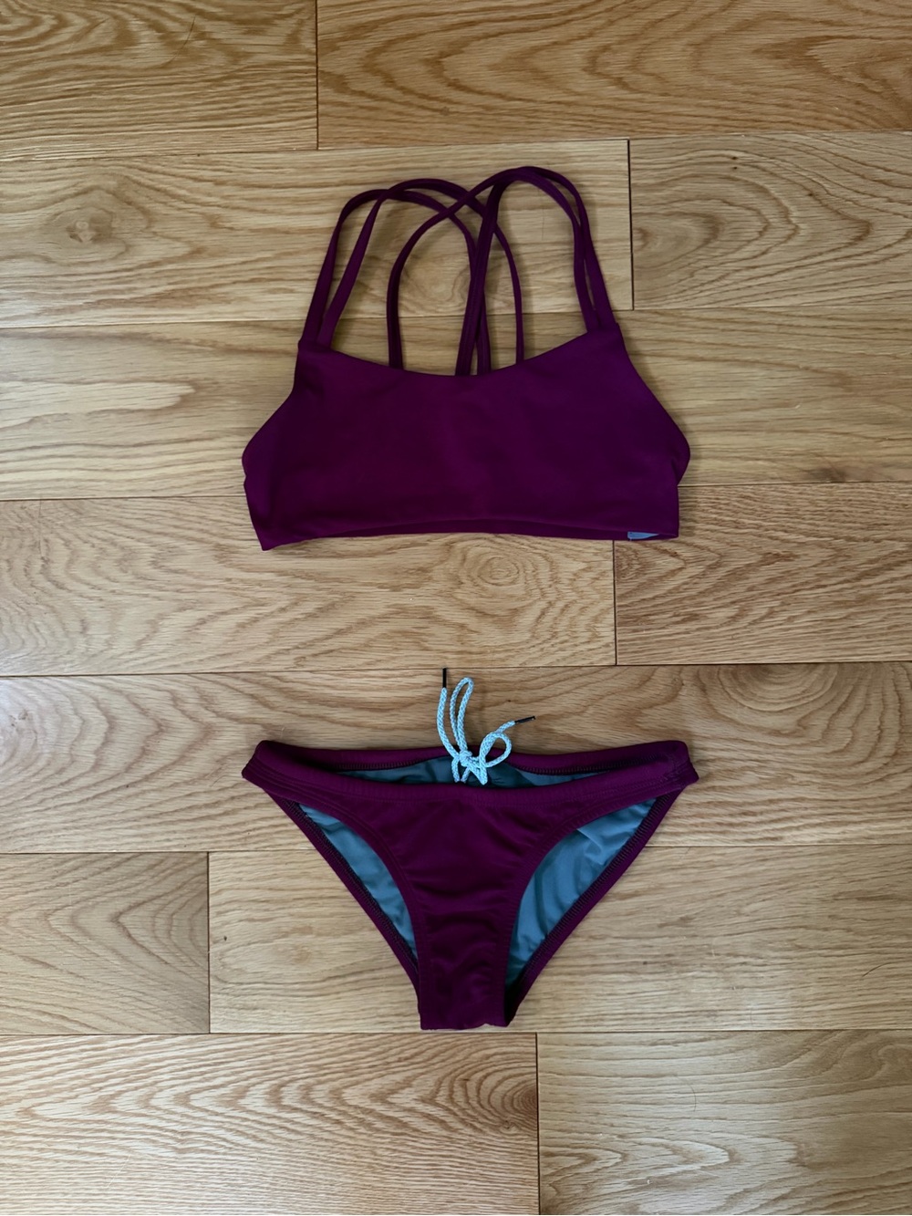 Jolyn Clothing Plum Strappy Two-Piece Bikini